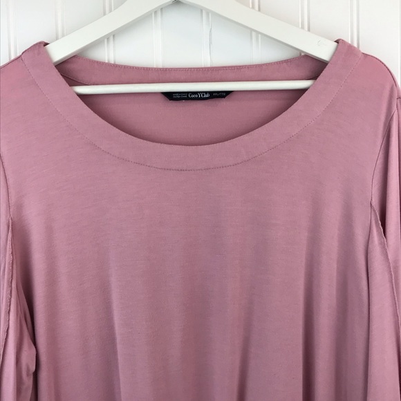 Coco Y Club Light Dusty Pink Tunic Top XXL, Scoop Neck, Cute Sleeves - Picture 3 of 9